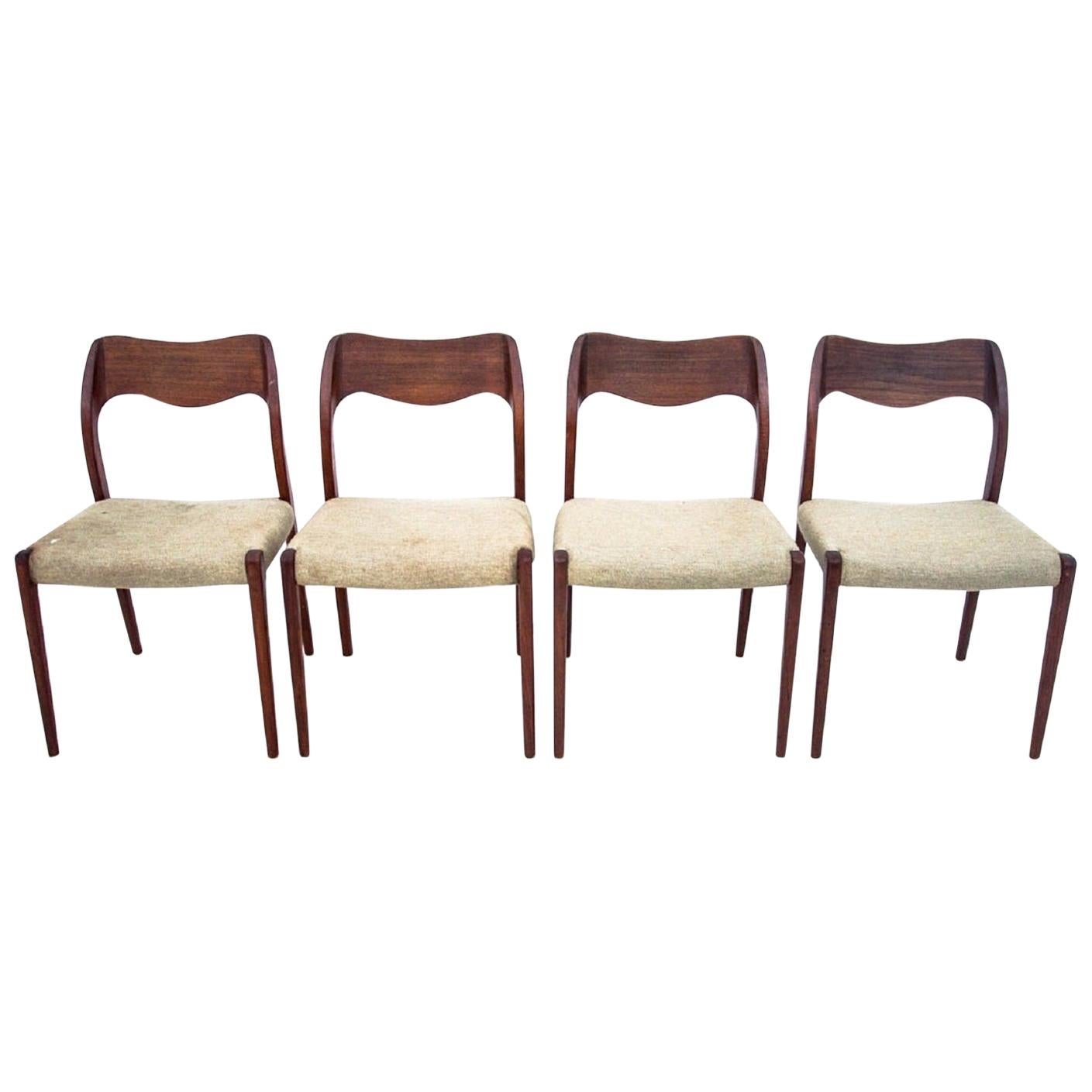 Four Chairs, Niels O. Møller, Denmark, 1960s