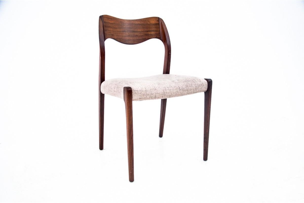 Four chairs, Niels O. Møller, model 71, Danish design, 1960s 2