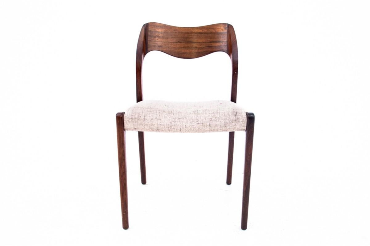 Four chairs, Niels O. Møller, model 71, Danish design, 1960s 3