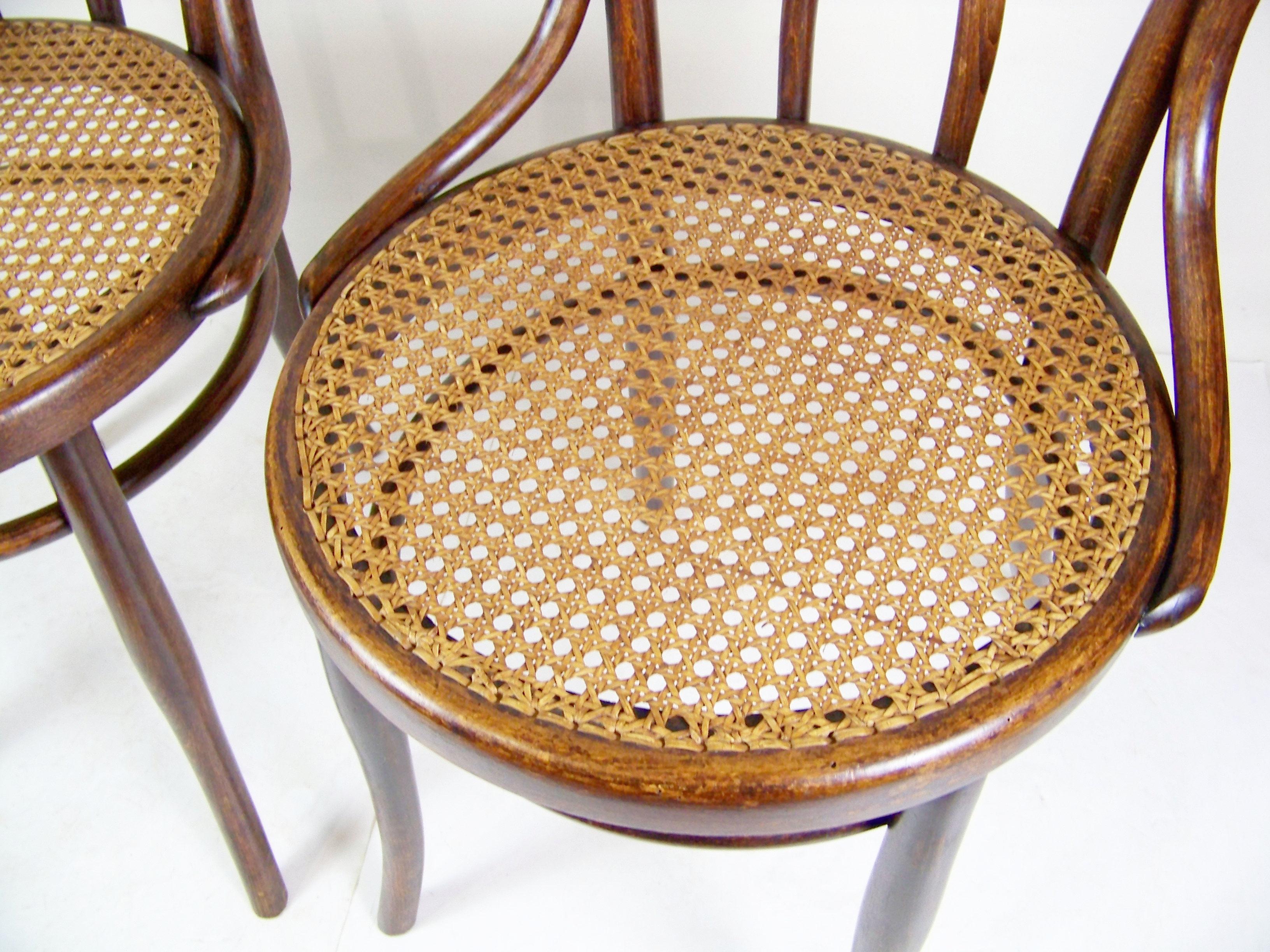 Beech Four Chairs Thonet Nr.19, circa 1900 For Sale