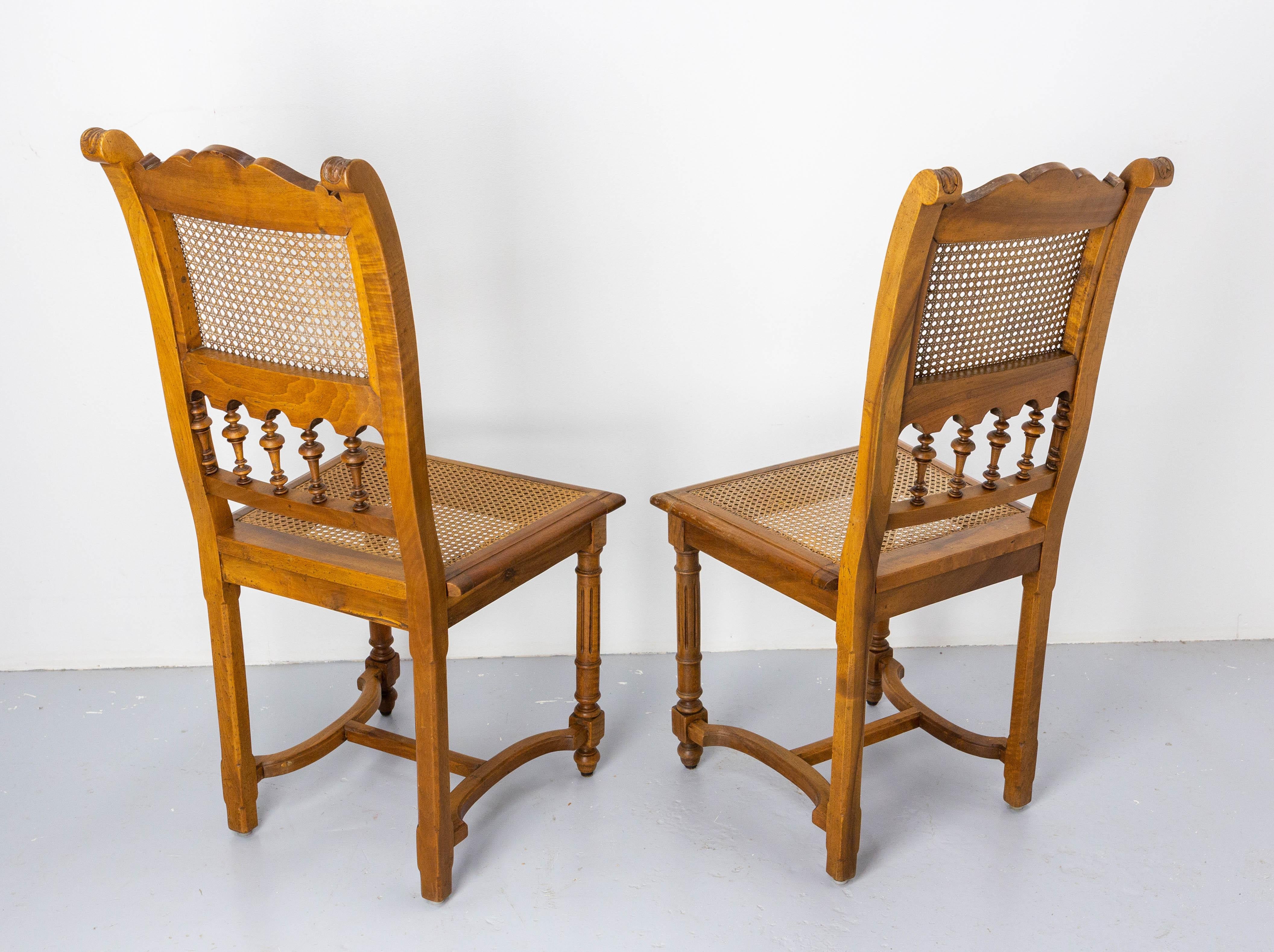 Four Chairs Walnut and Cane in the Louis XIII Style, French, circa 1900 For Sale 2