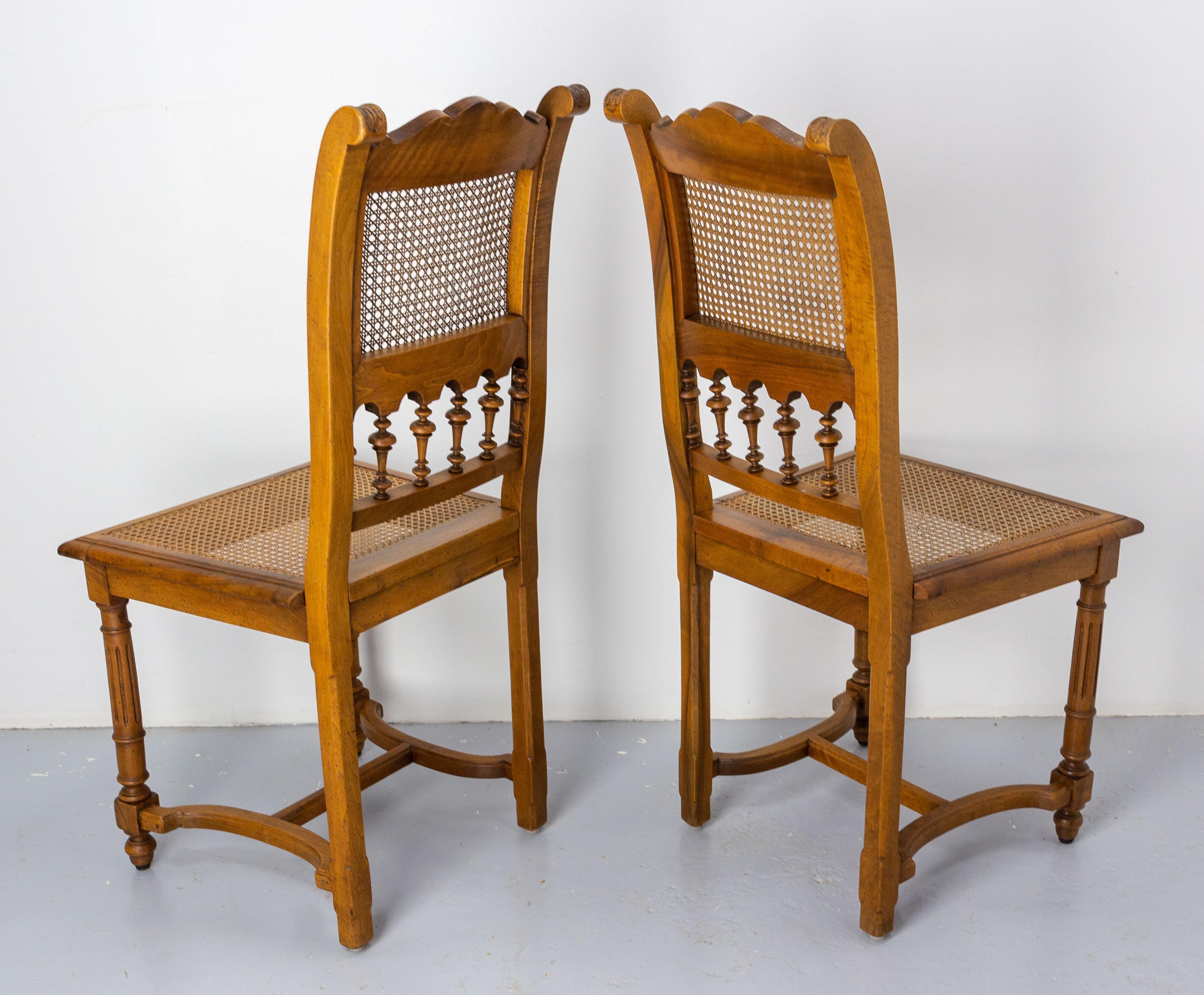 Four Chairs Walnut and Cane in the Louis XIII Style, French, circa 1900 For Sale 4