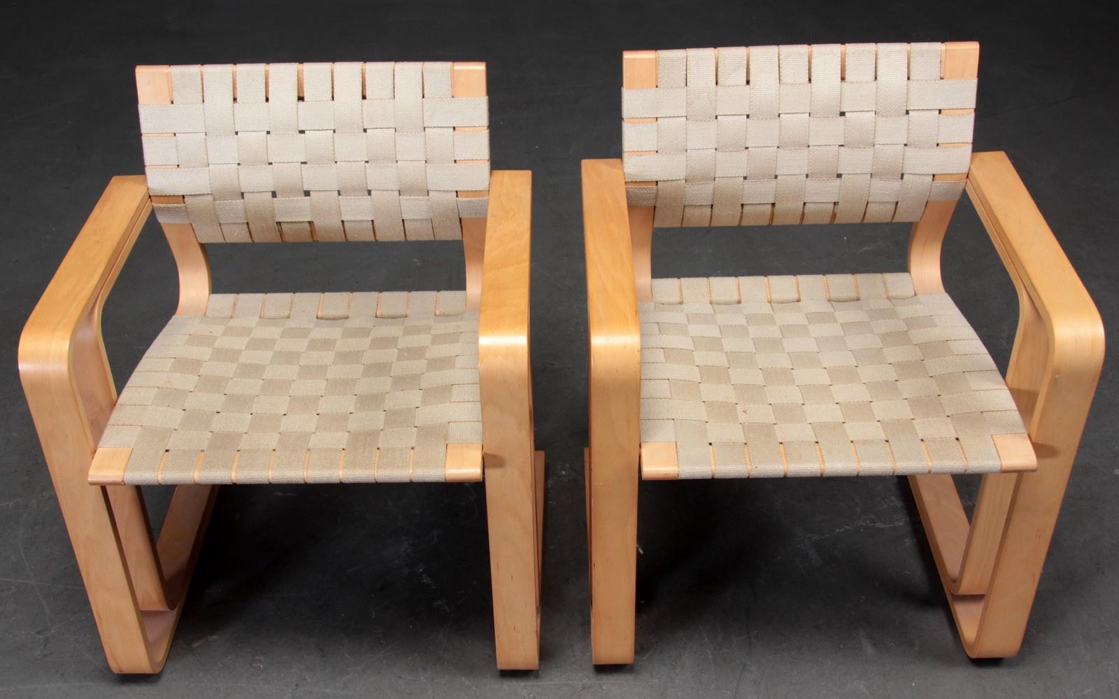 Mid-20th Century Four Chairs with Beech Armrests by Rud Thygesen and Johnny Sørensen, circa 1960