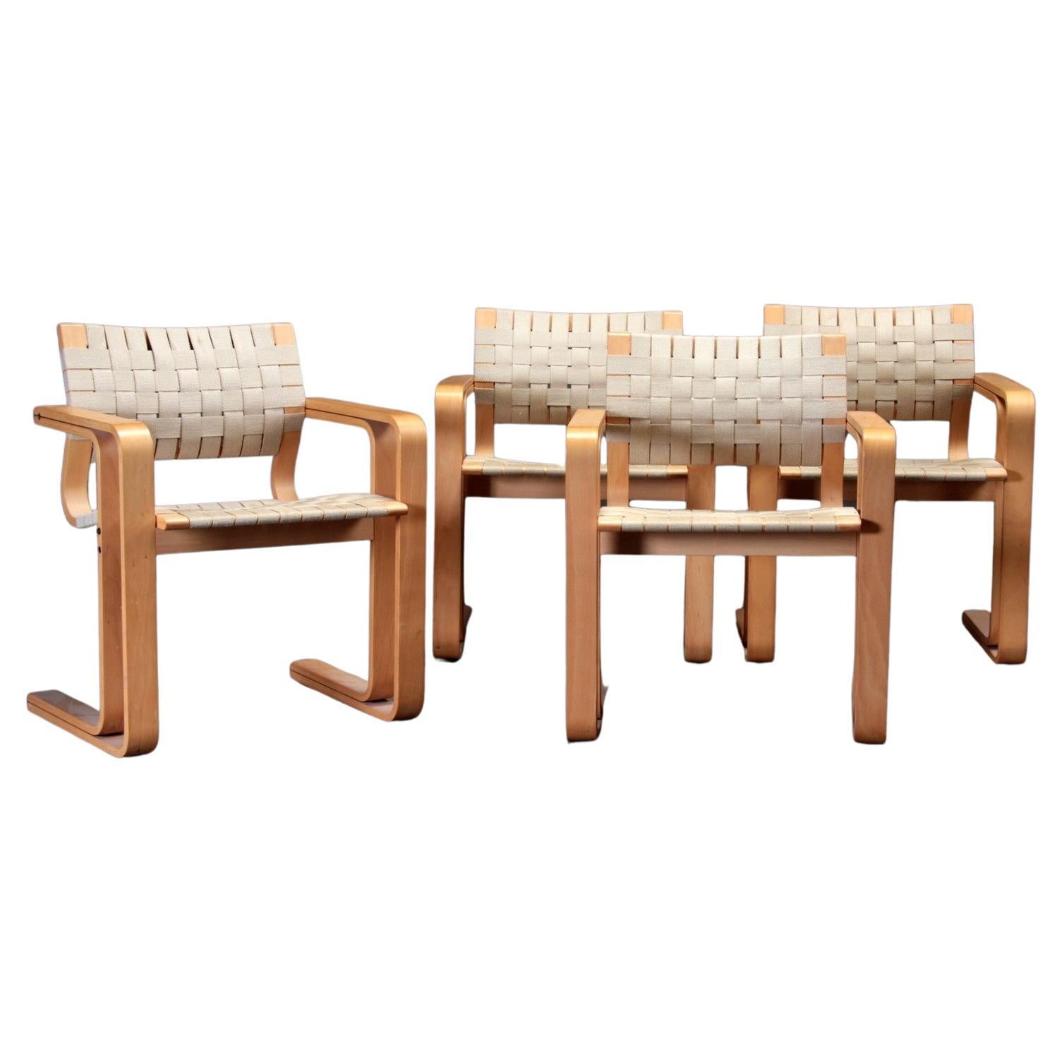 Four Chairs with Beech Armrests by Rud Thygesen and Johnny Sørensen, circa 1960