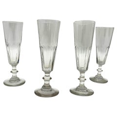 Vier Champagnergläser mundgeblasen 1860 Französisch