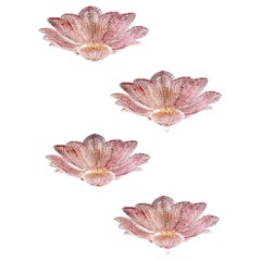 Four Charming Pink Amethyst Murano Chandelier