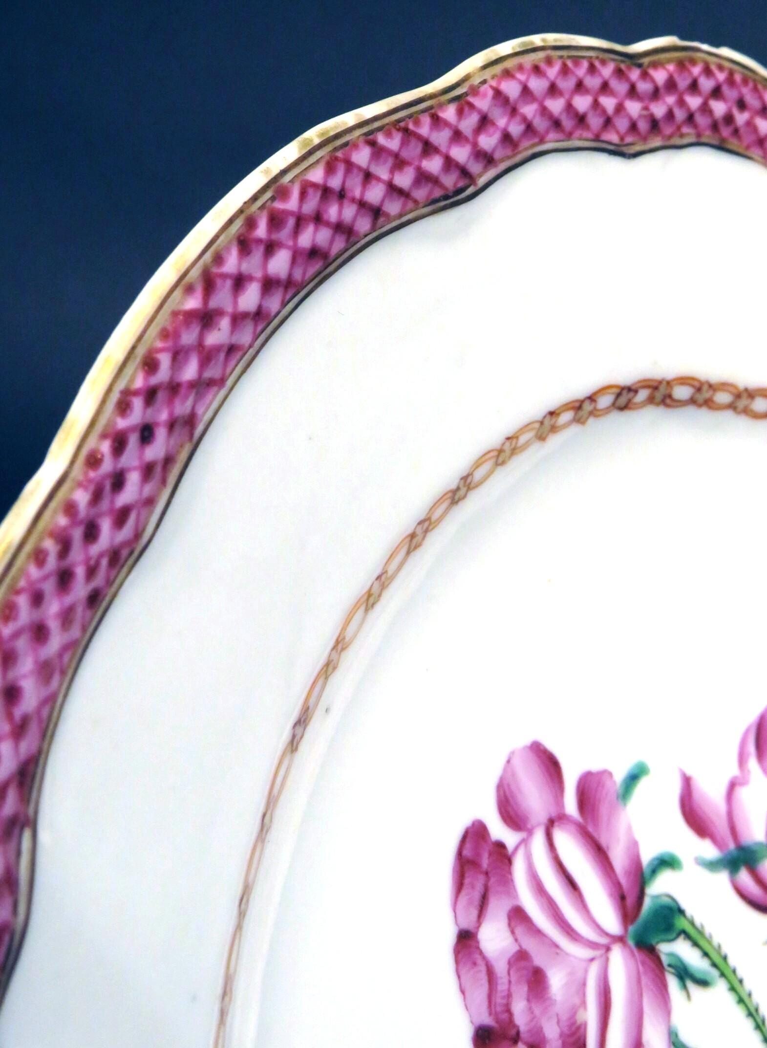 Four Chinese Export Famille Rose Botanical Plates, Qianlong Period  (1736-1795) In Good Condition For Sale In Ottawa, Ontario