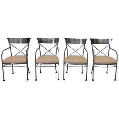Vier Sessel aus Chrom und Messing DIA Design Institute of America