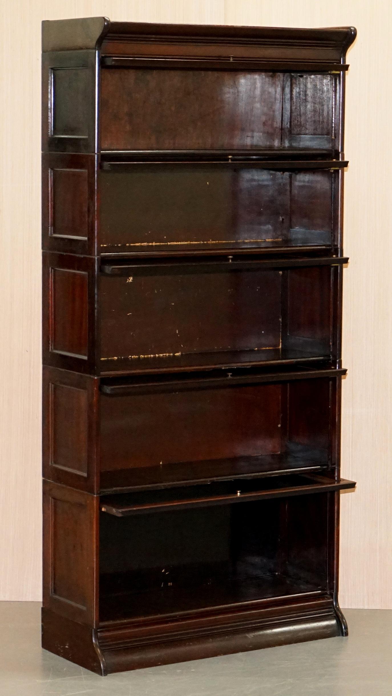 Four circa 1880 Grand Rapids Bookcase & Chair Co Stamped Legal Library Bookcases 6