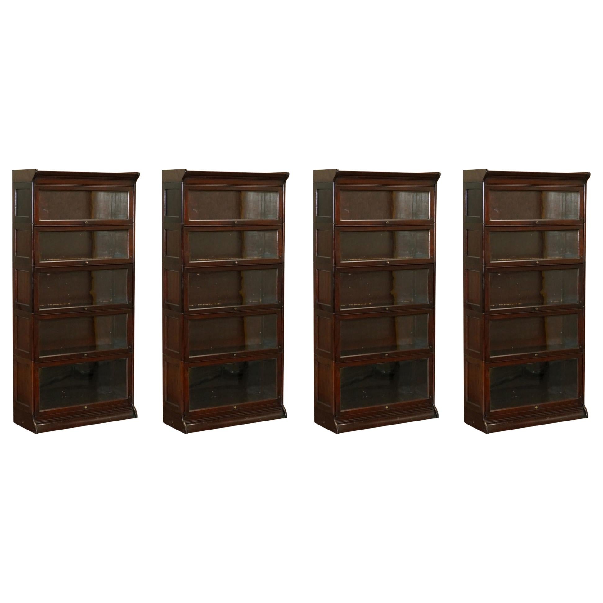 Four circa 1880 Grand Rapids Bookcase & Chair Co Stamped Legal Library Bookcases