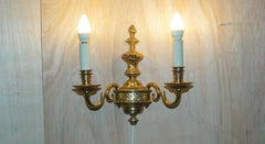 Four circa 1900 Gilt Bronze Cherub Angel Twin Branch French Wall Sconces
