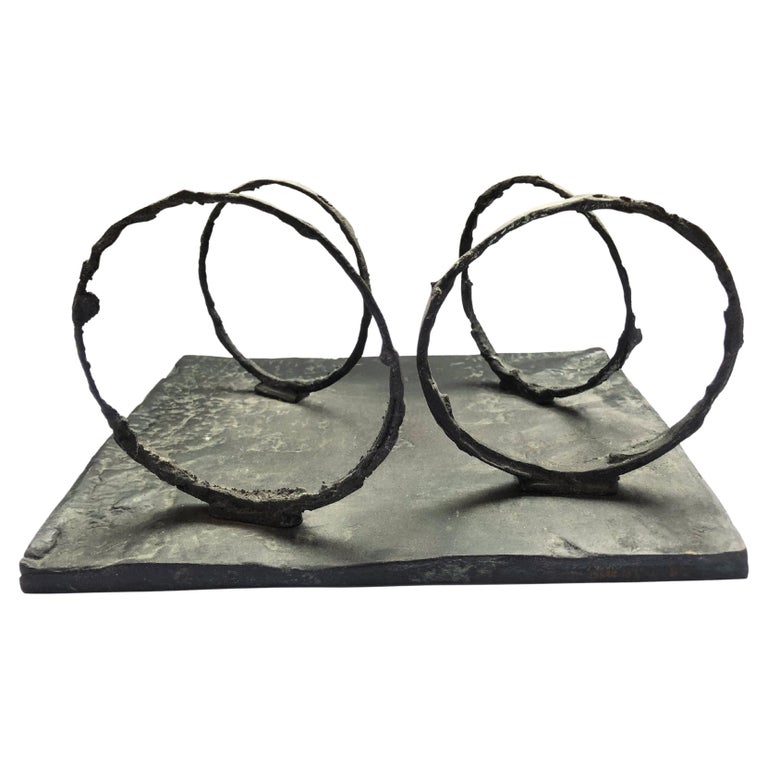 "Four Circle" Cast Bronze Sculpture by Bruno Romeda, 1995 For Sale at