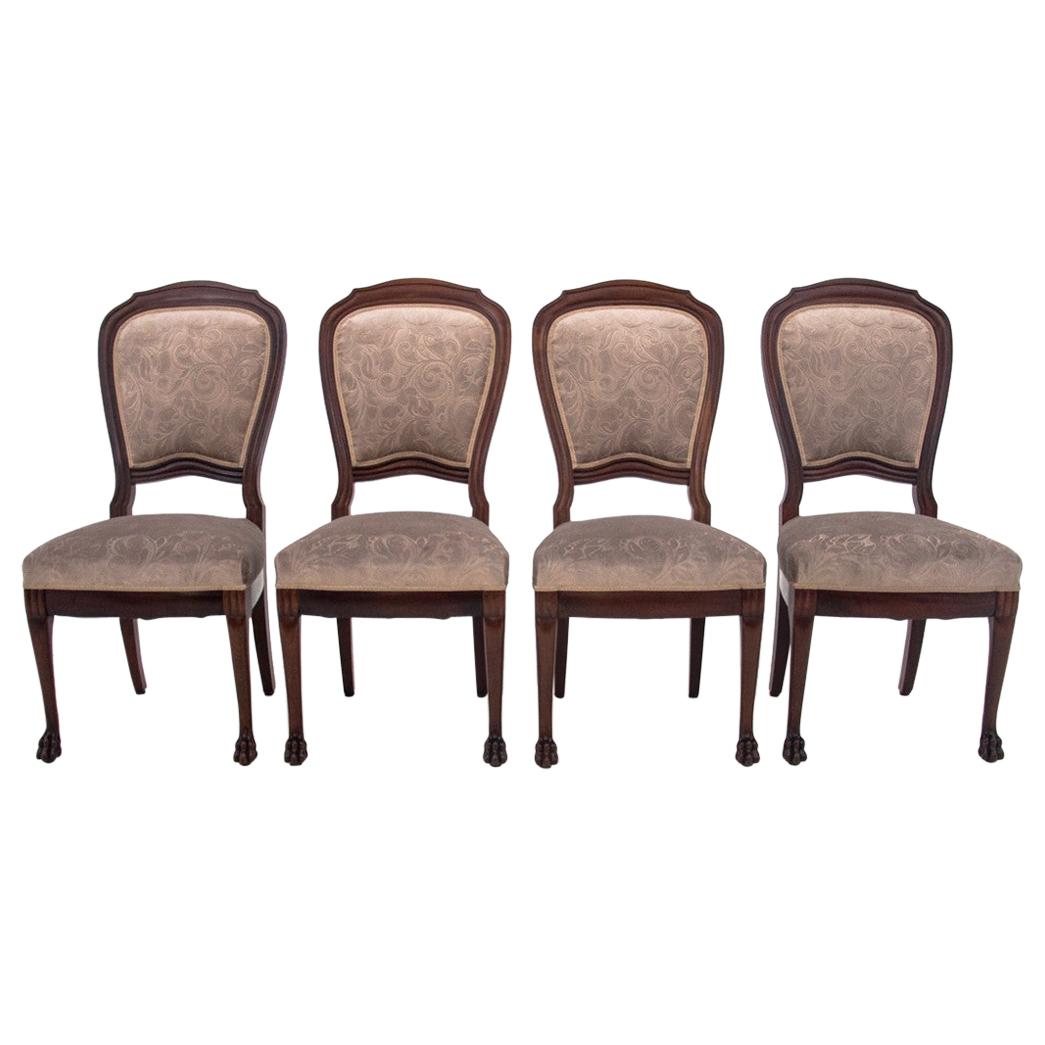 Four Classic Edwardian Antique Chairs For Sale