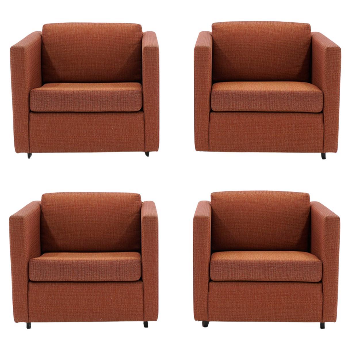 Four Club Chairs by Charles Pfister for Knoll