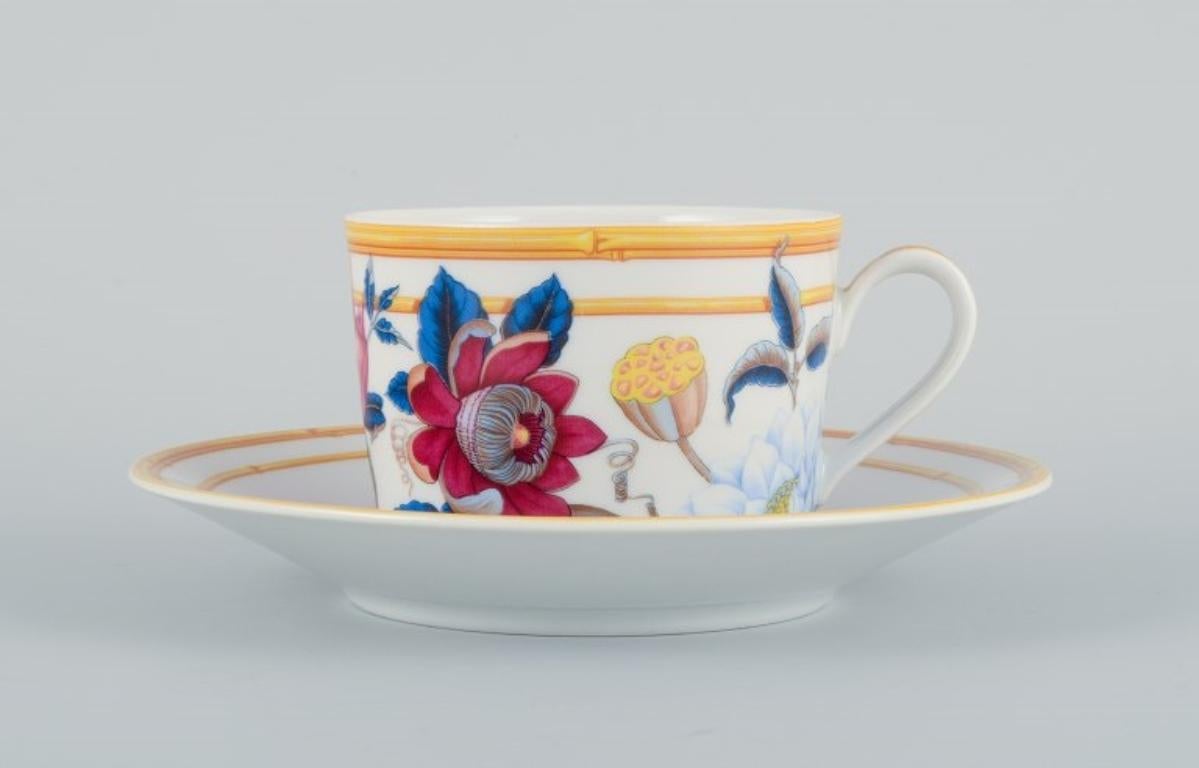 French Four Coffee Cups with Saucers, Porcelain De Paris, 