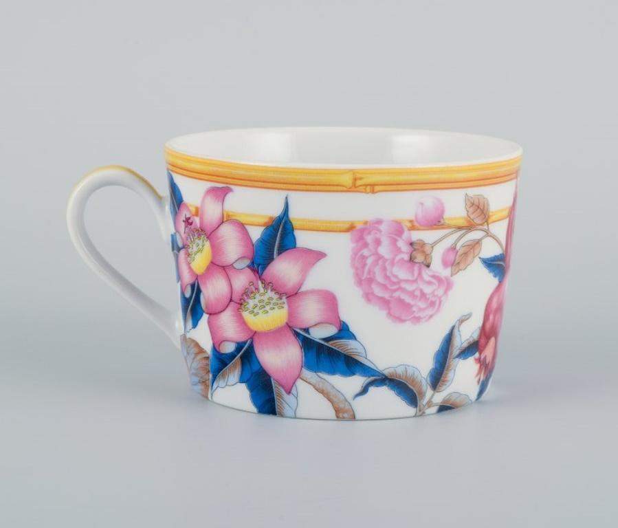 Late 20th Century Four Coffee Cups with Saucers, Porcelain De Paris, 