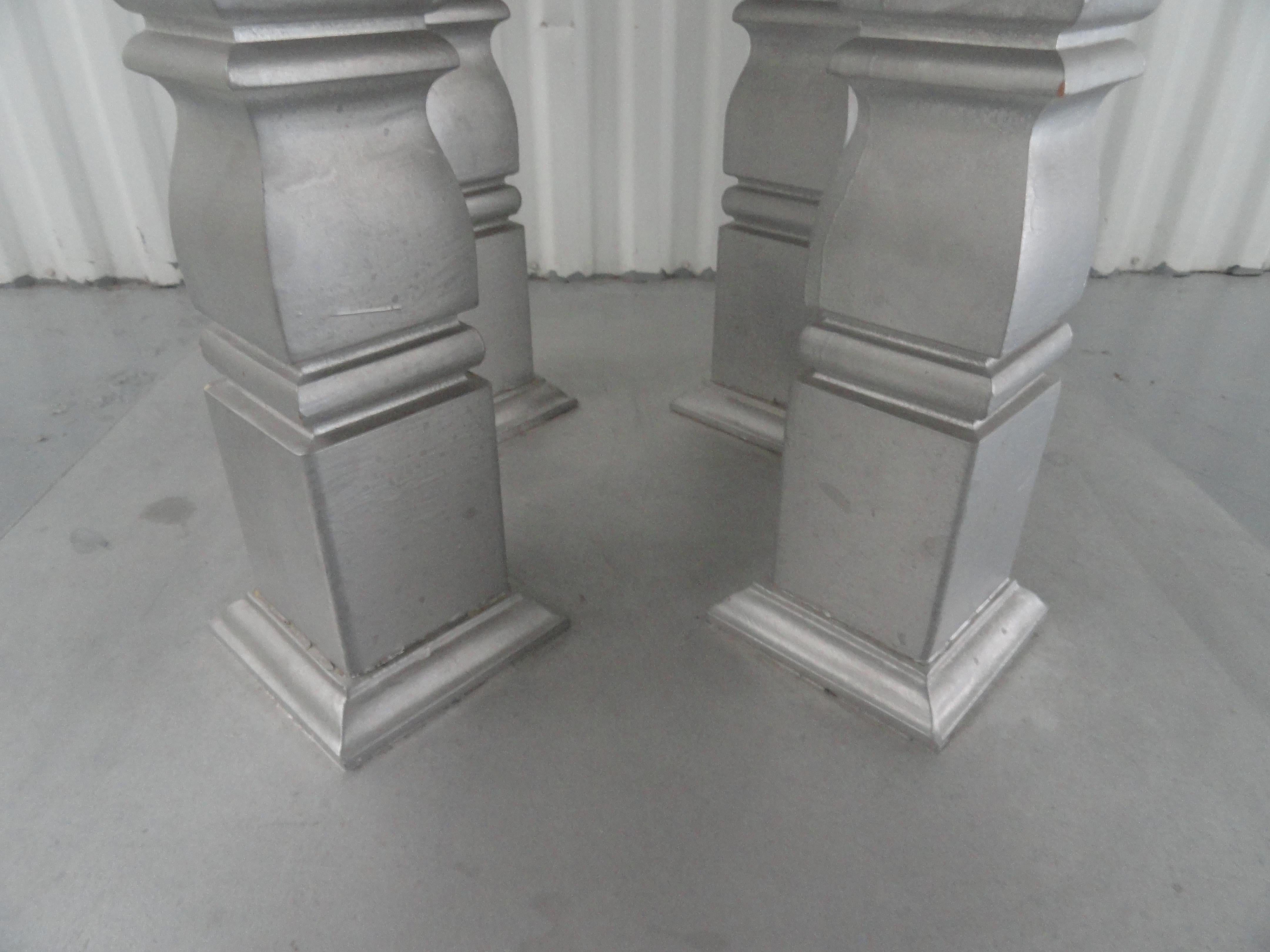 Marble Four-Column Table For Sale