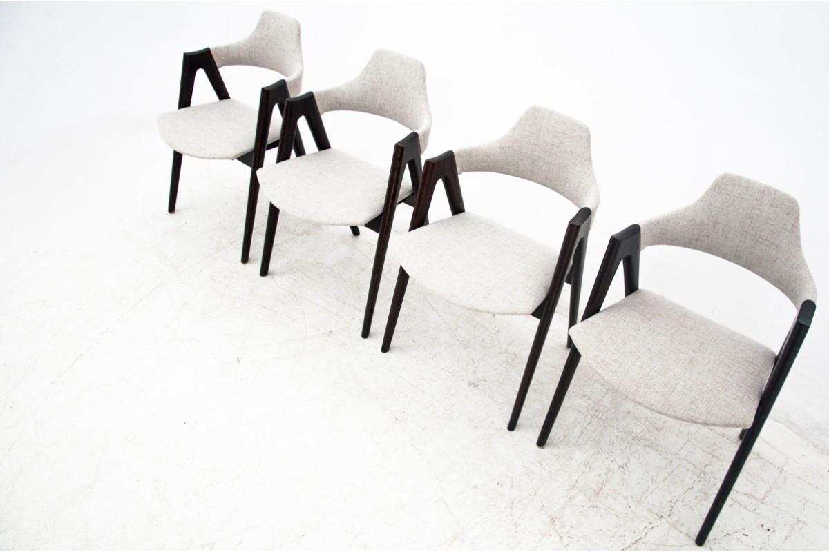 Quatre chaises de salle à manger Compass, conçues par Kai Kristiansen, Danemark, années 1960 Bon état à Chorzów, PL