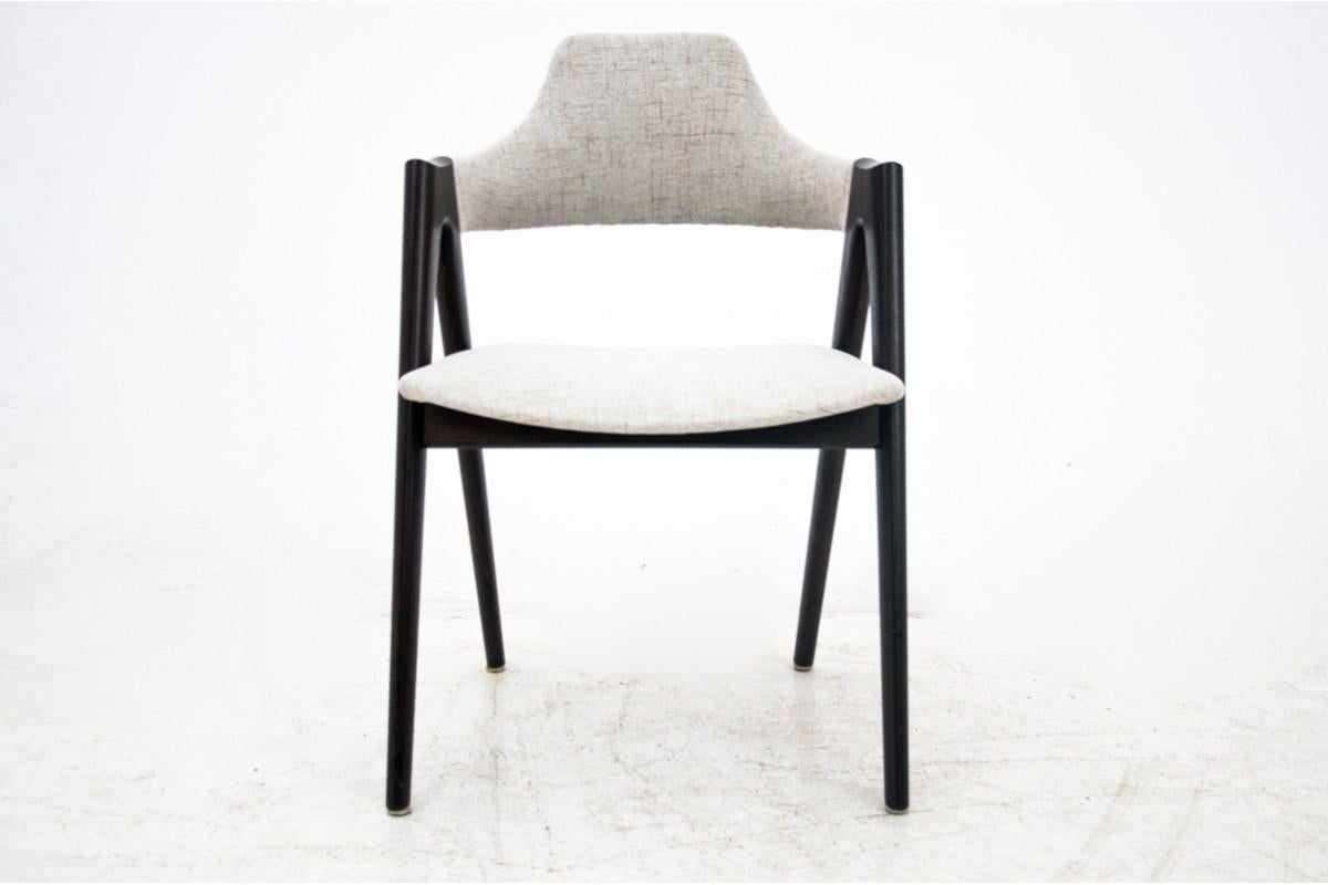 Cotton Four Compass Dining Room Chairs, Designed by Kai Kristiansen, Denmark, 1960s
