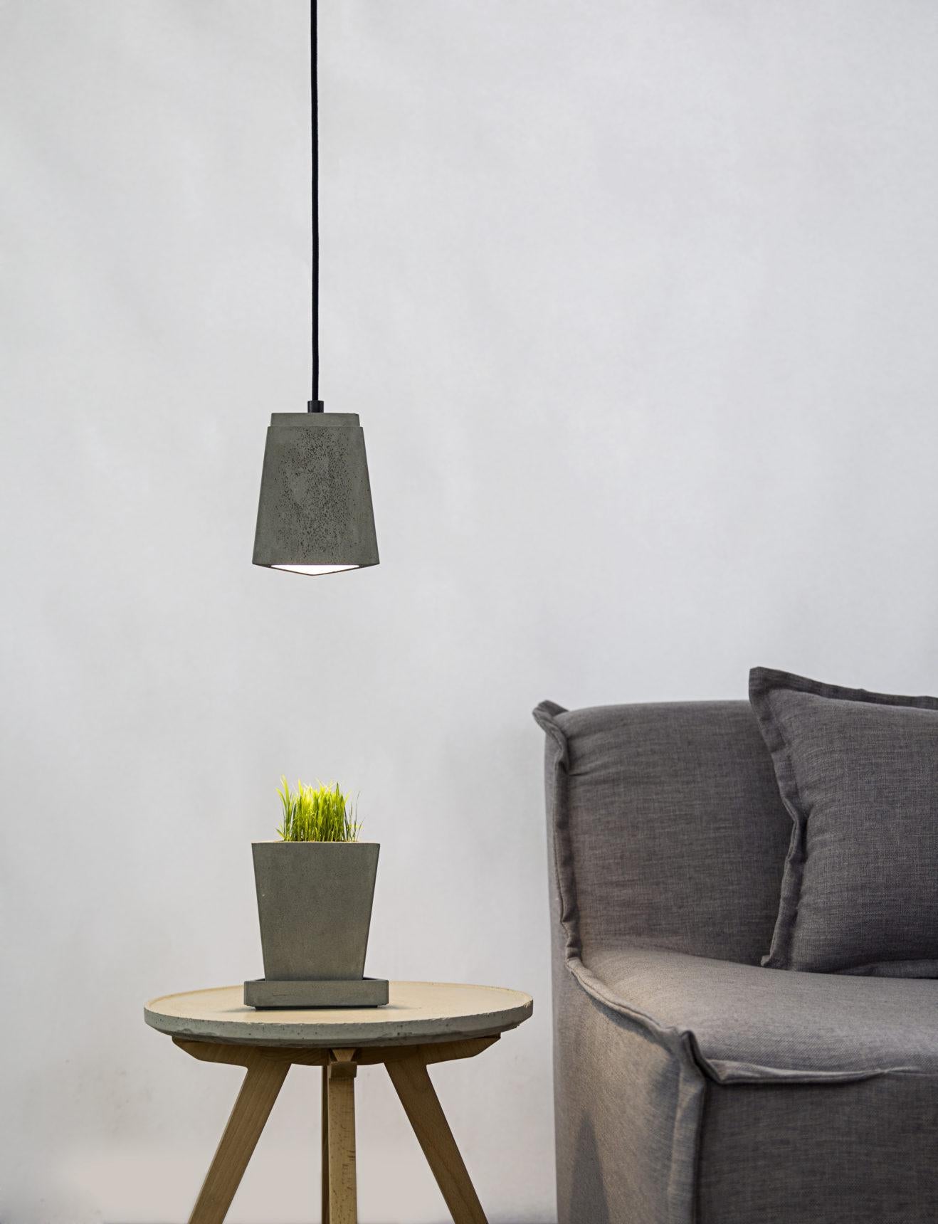 Chinese Four, Concrete Ceiling Lamp by Bentu Design