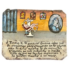 Four Contemporary Mexican "Racy" Ex-Voto Retablos Attributed to Alfredo Vilchis