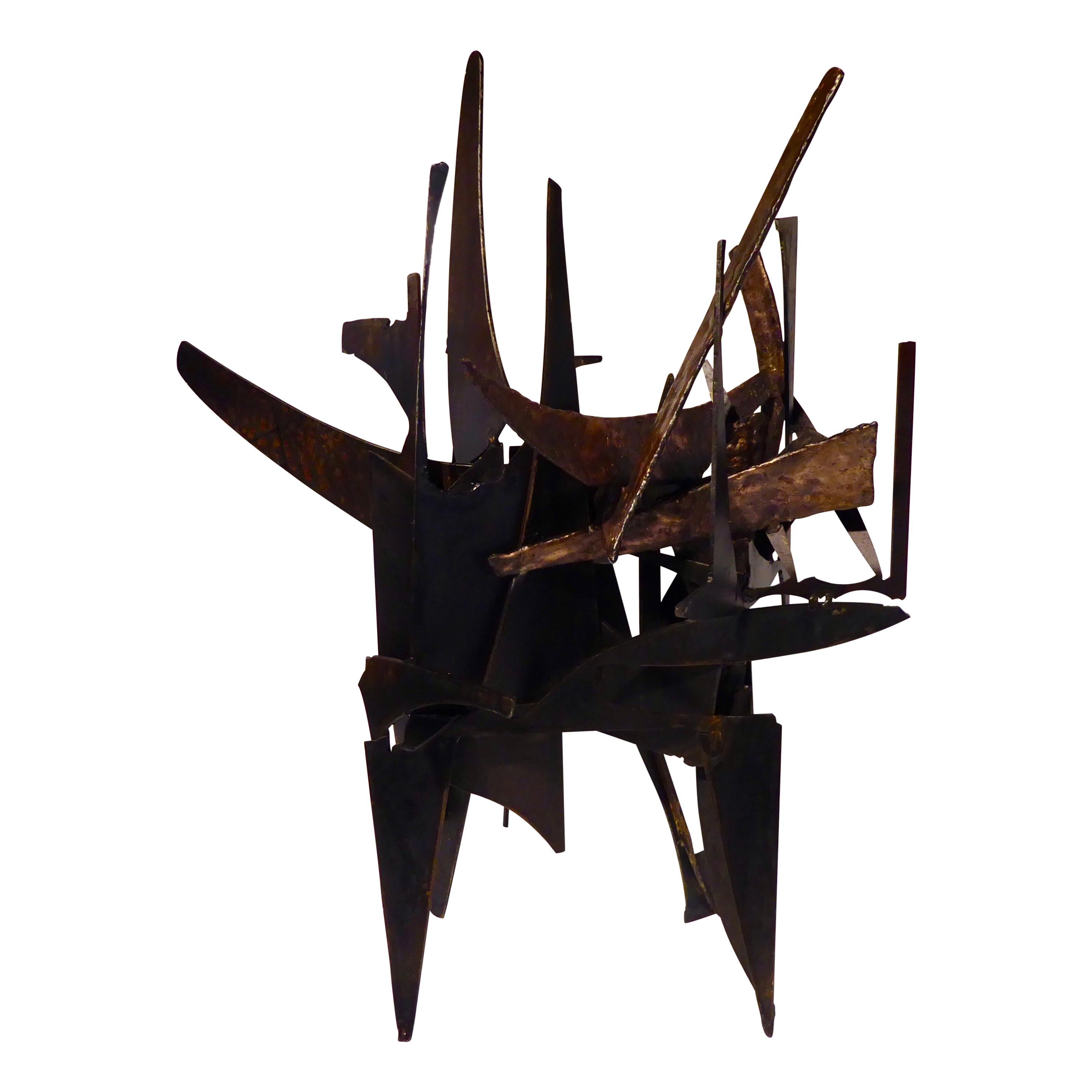 "Four Corners" an Original Steel and Bronze Sculpture by Joey Vaiasuso For Sale