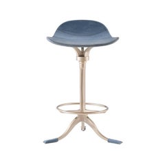 Four Counter-Height Swivel Stools with Footrest Ring 'Paris Plage' P. Tendercool