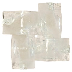 Four Crystal and White Sand LP 276 Compound Wall or Ceiling Lamps, Italy 1970's