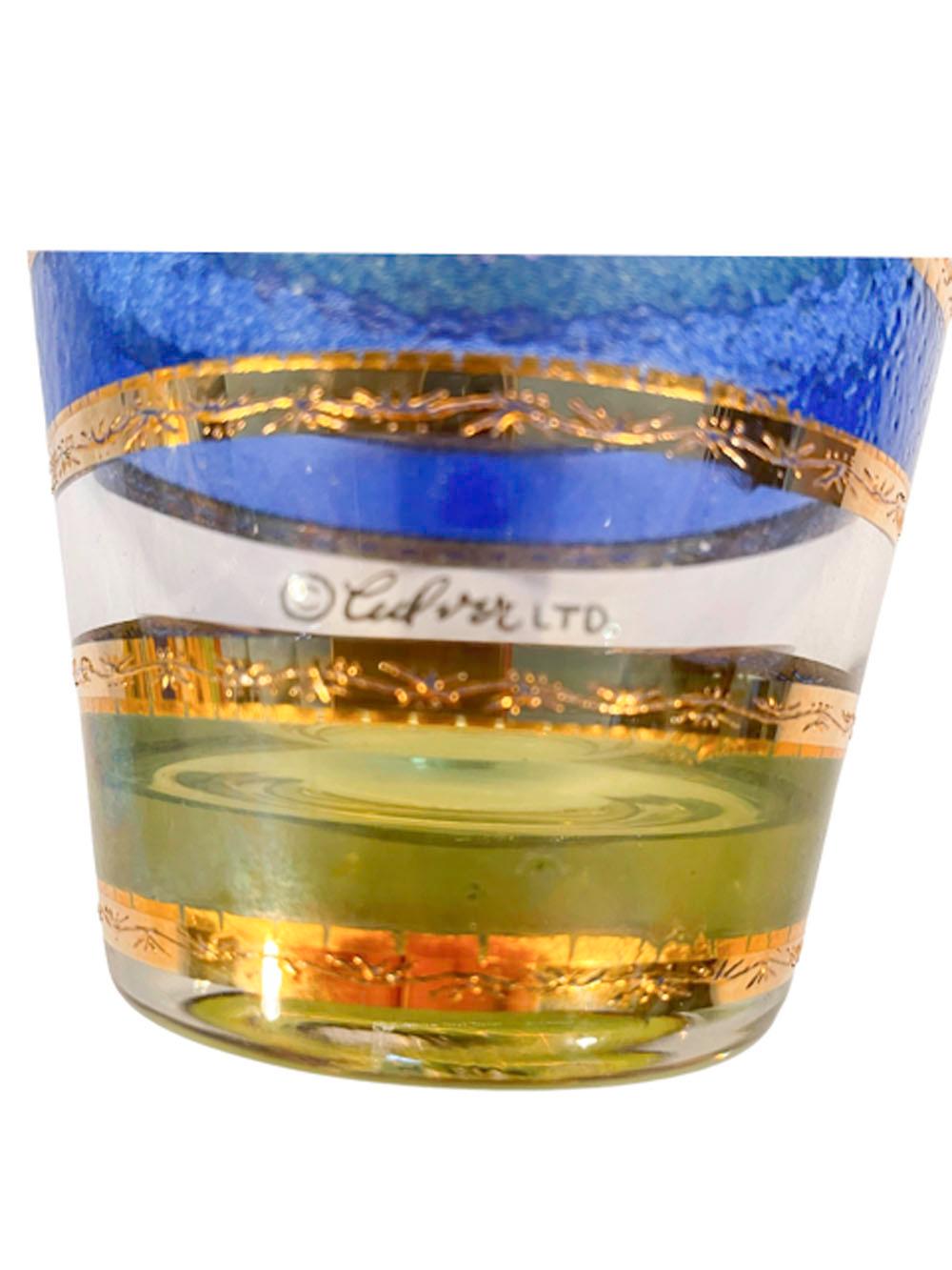 Mid-Century Modern Quatre Culver, Ltd. Doubles verres à la mode de l'ancienne dans le motif Rondo en vente
