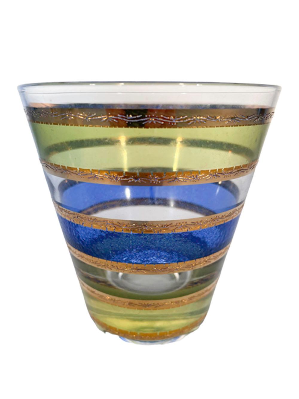 Mid-Century Modern Four Culver, Ltd. Double Old Fashioned Glasses in the Rondo Pattern For Sale