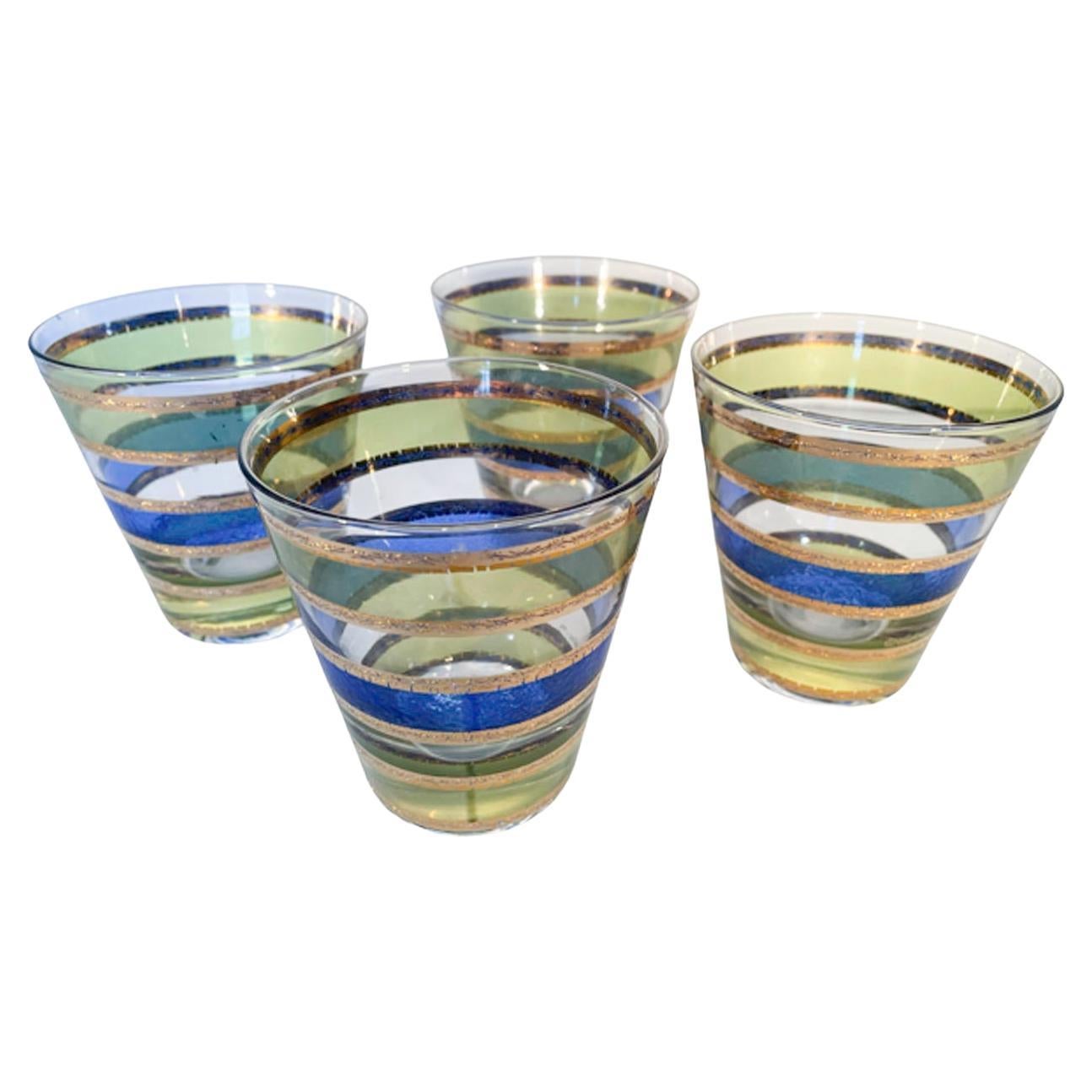 Four Culver, Ltd. Double Old Fashioned Glasses in the Rondo Pattern For Sale