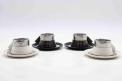 Cuatro tazas con platos de Carlo Giannini, años 70