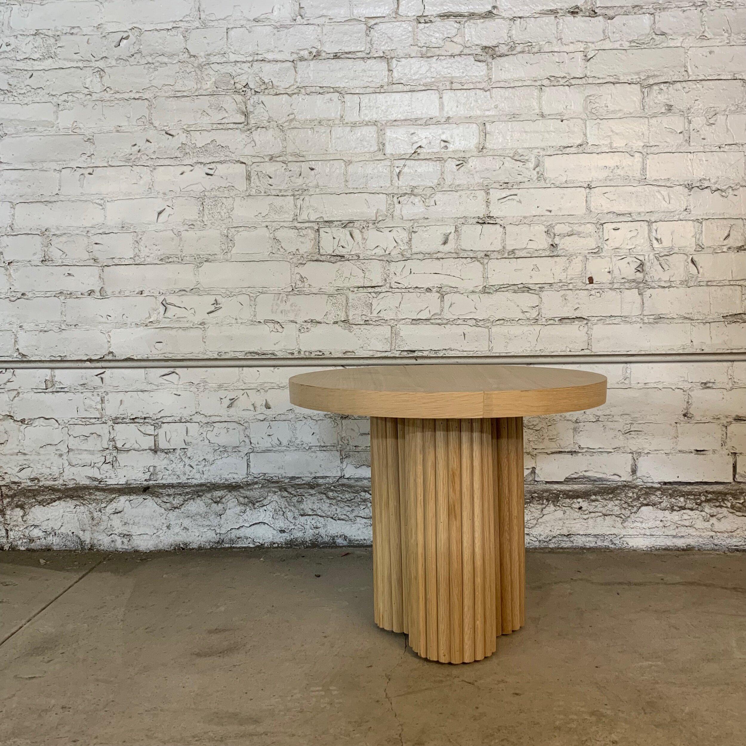Handmade to order. Has four clear coats of flat sealer. For a custom matched color please provide a sample, surcharge is 150.
Lead time 1.5 - 3 months
Materials Used - solid oak and white oak and wooden back VENEER.