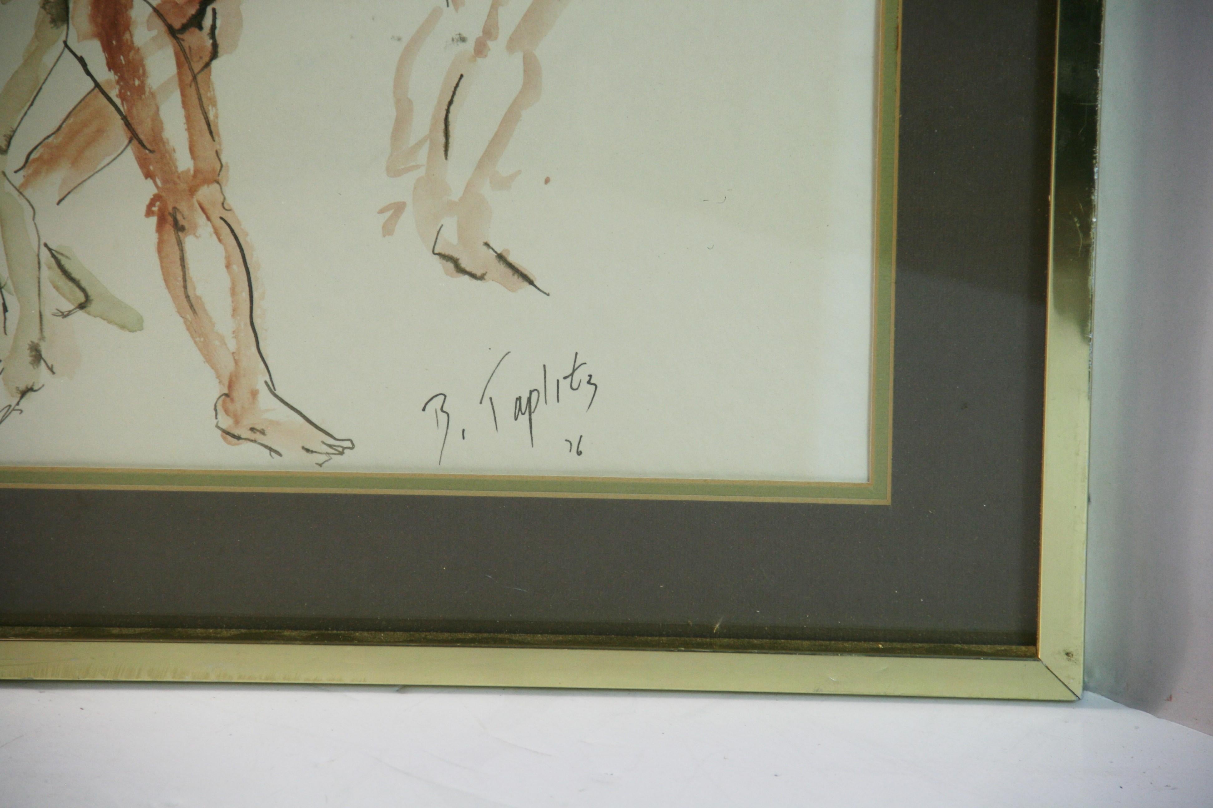 Pintura Cuatro desnudos masculinos danzantes  1976 en venta 2