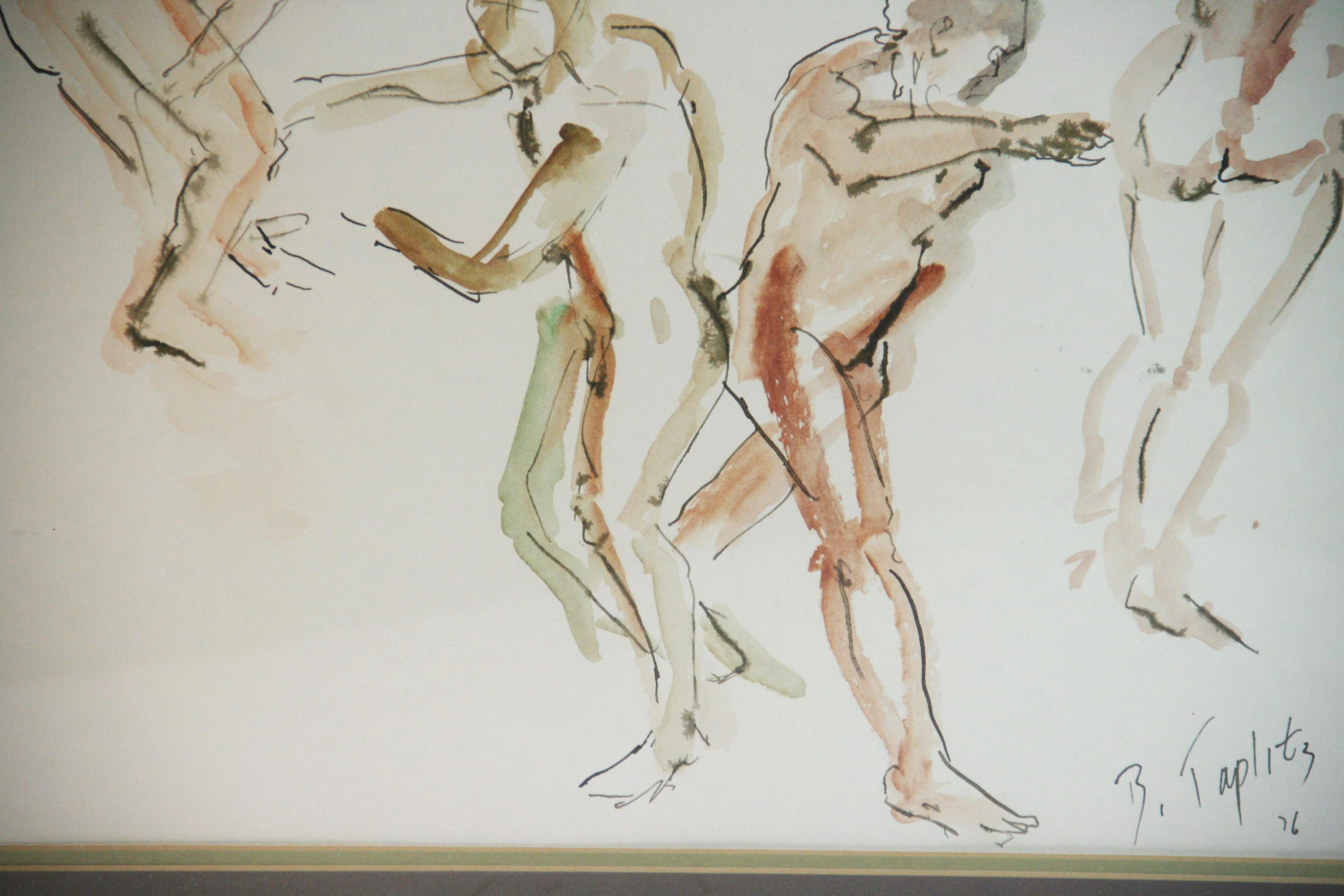 Pintura Cuatro desnudos masculinos danzantes  1976 en venta 4