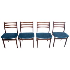 Four Danish Dining Chairs after Renovation with Ladder Back
