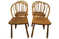 Four Danish Midcentury Dining Chairs by Adolf Gustav Schneck, Beech, Model 1557