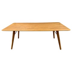 Four Danish Modern Oak Plank Midcentury Sleek Dining Tables Writing Desks