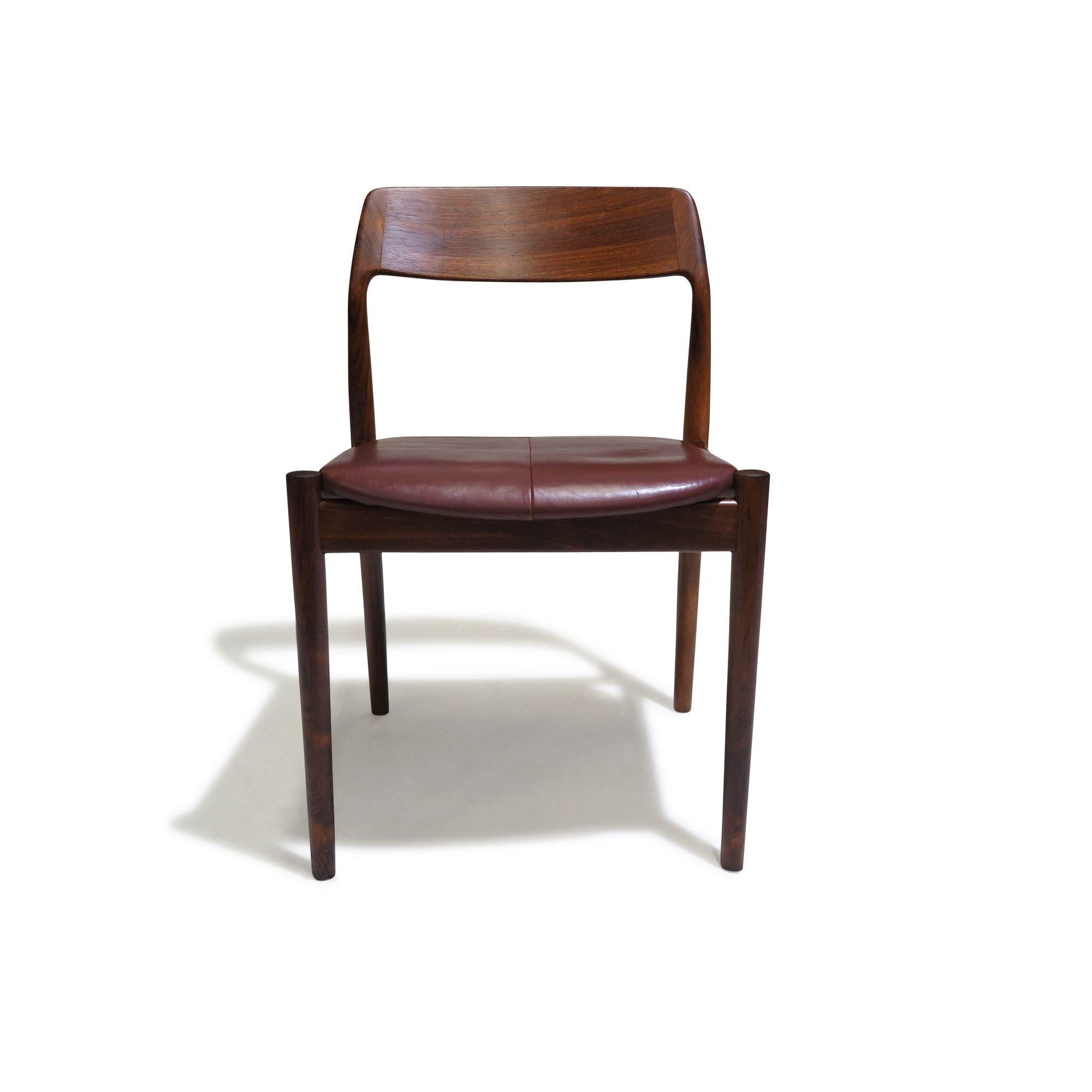 Four Danish Solid Brazilian Rosewood Dining Chairs For Sale 4