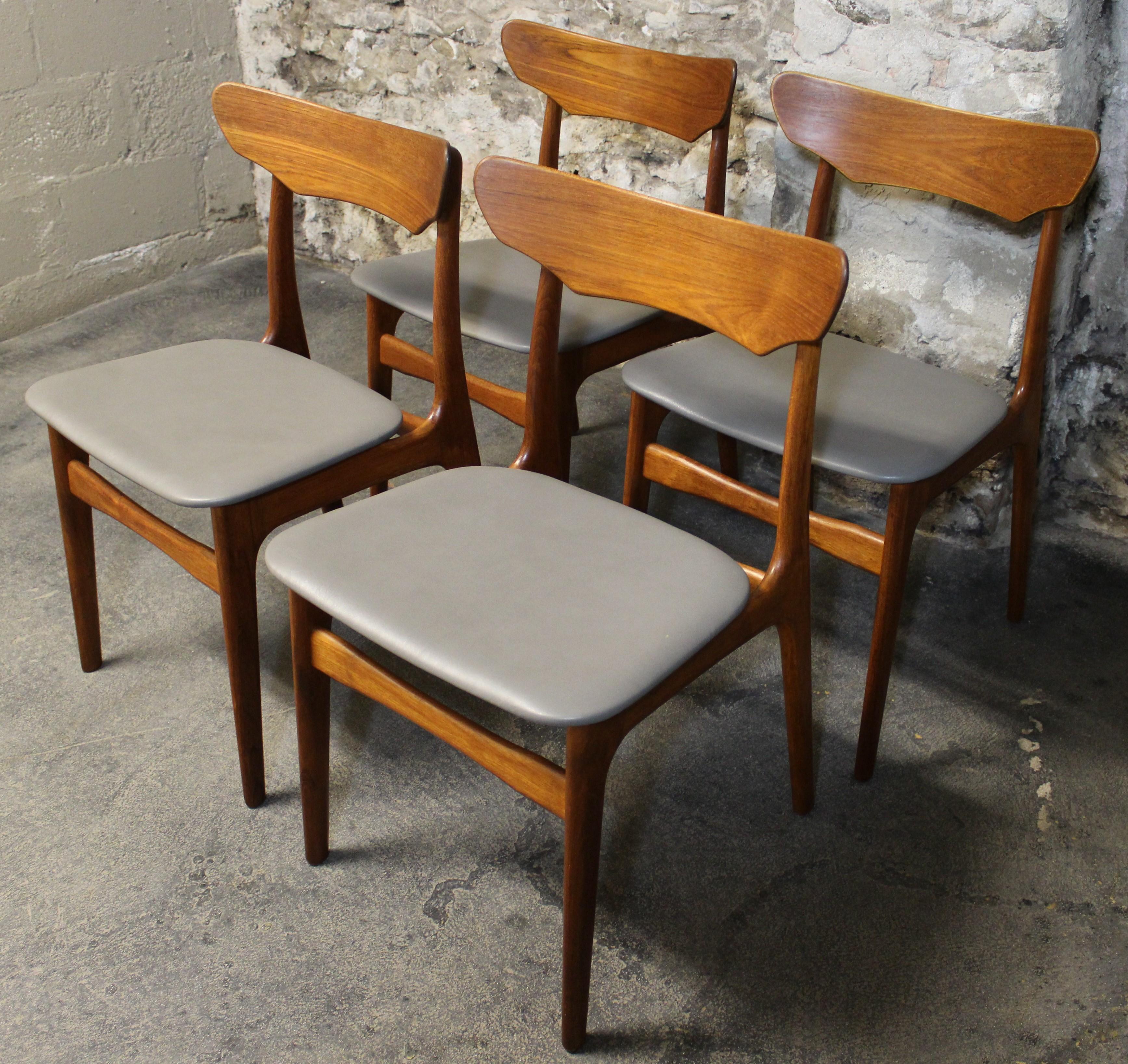 Four Danish Teak Dining Chairs by Schionning and Elgaard for Randers 2