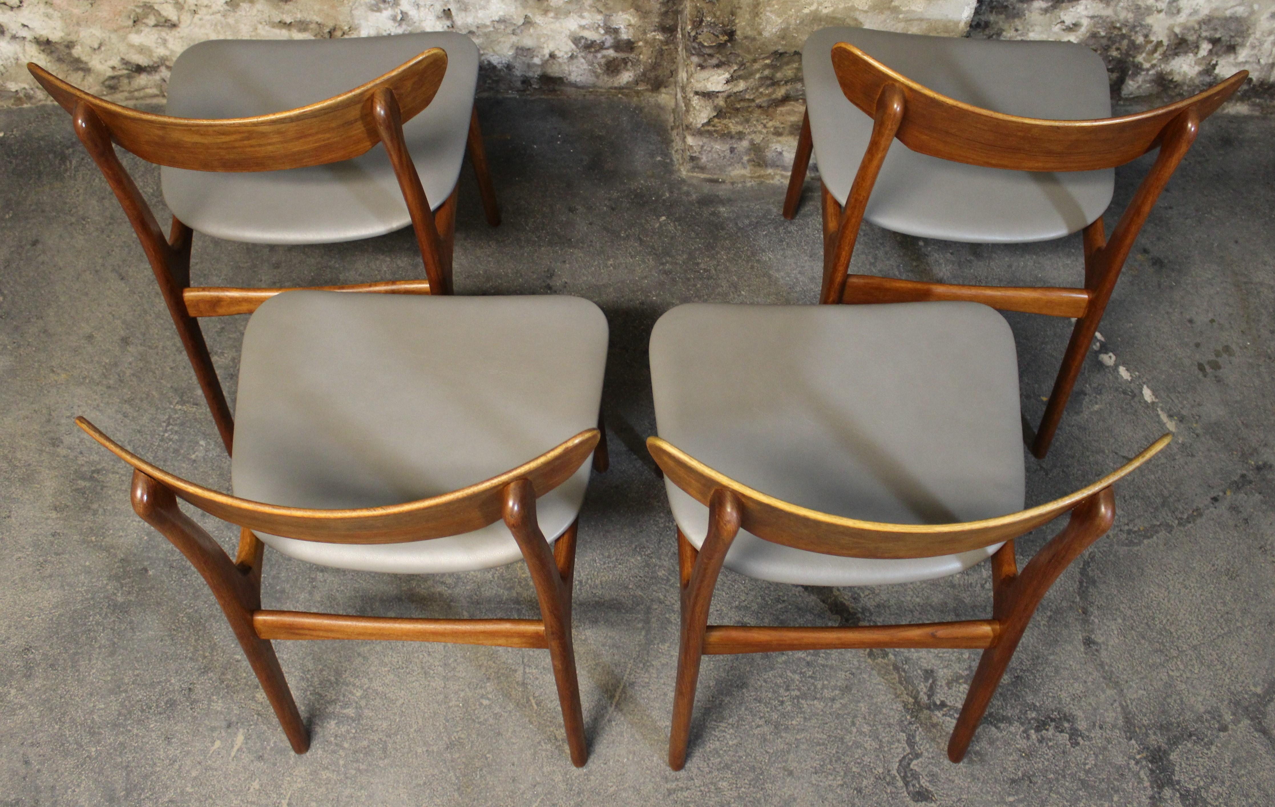 Four Danish Teak Dining Chairs by Schionning and Elgaard for Randers 6