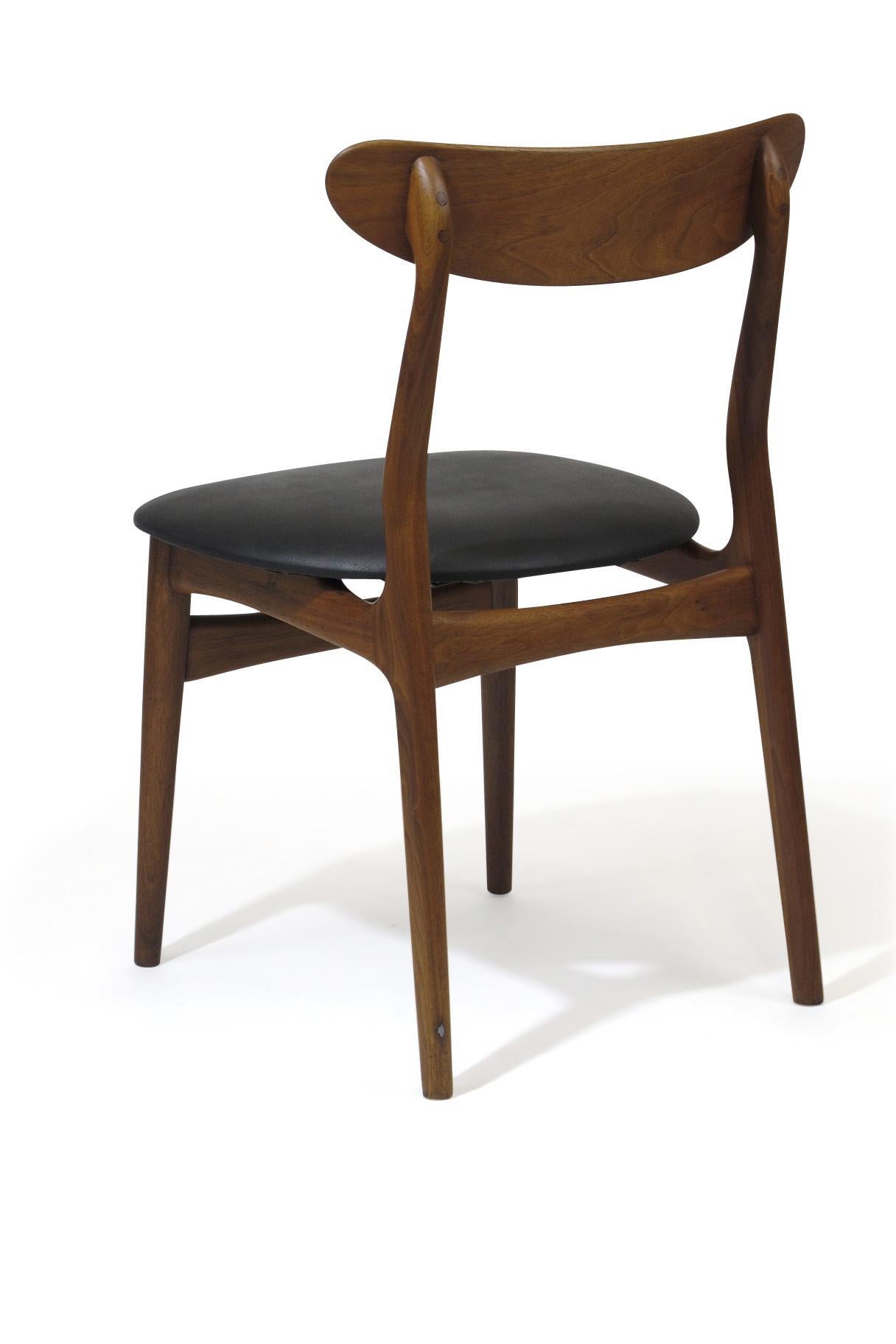 20th Century Four Danish Walnut Dining Chairs