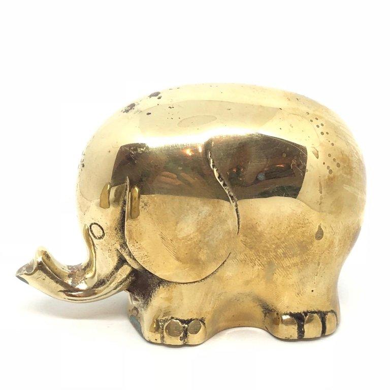 Four Decorative Elephant Sculpture Statue Made of Brass Midcentury Modern German In Good Condition In Nuernberg, DE