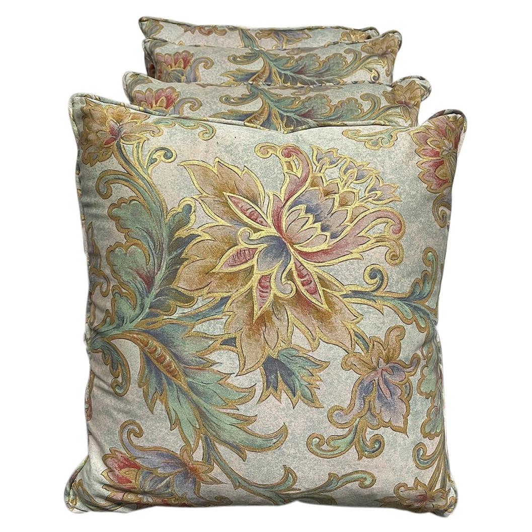 Four Decorative Silk Pillows