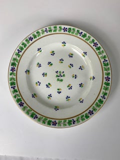 Four Derby Porcelain Dishes Hand Painted in Sprig Pattern, England, circa 1815