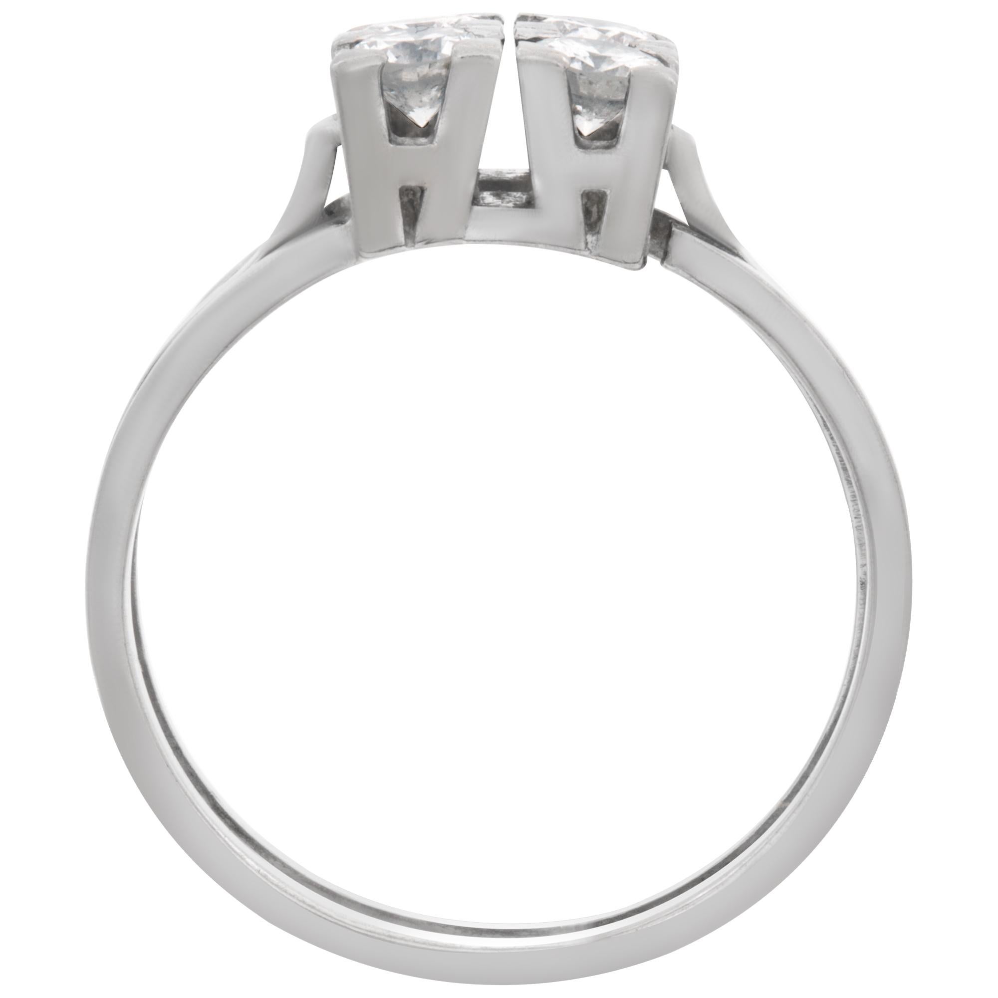 Women's Four diamond 14k white gold ring For Sale
