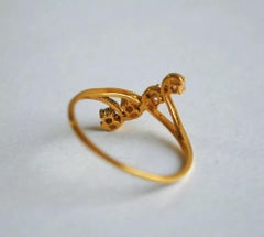 Four Diamond Single Line Diamond Ring 14k Gold Anniversary Ring