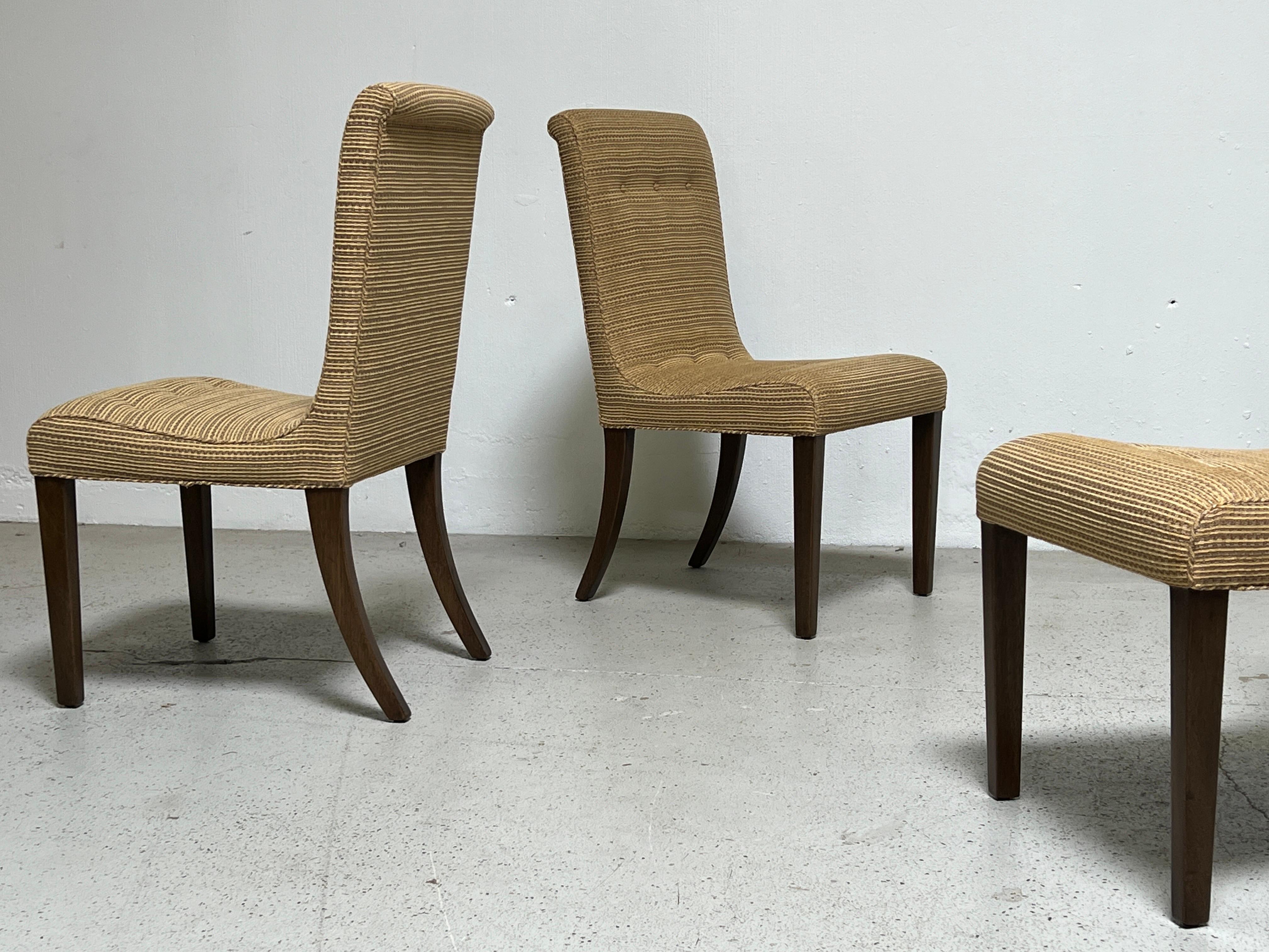 Four Dining Chairs by Edward Wormley for Dunbar For Sale 8