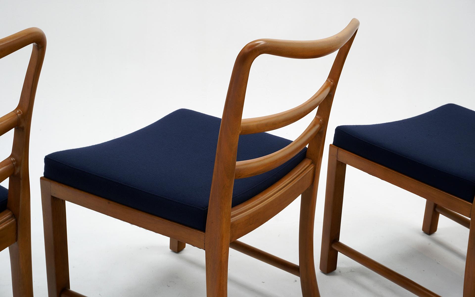 Upholstery Four Dining Chairs by Edward Wormley for Dunbar