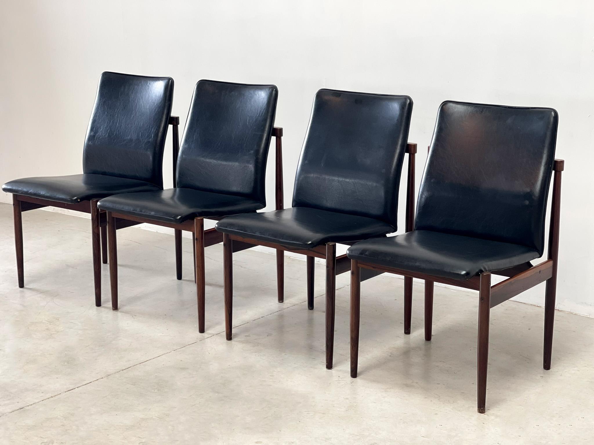 Late 20th Century Four dining chairs by Inger Klingenberg for Fristho